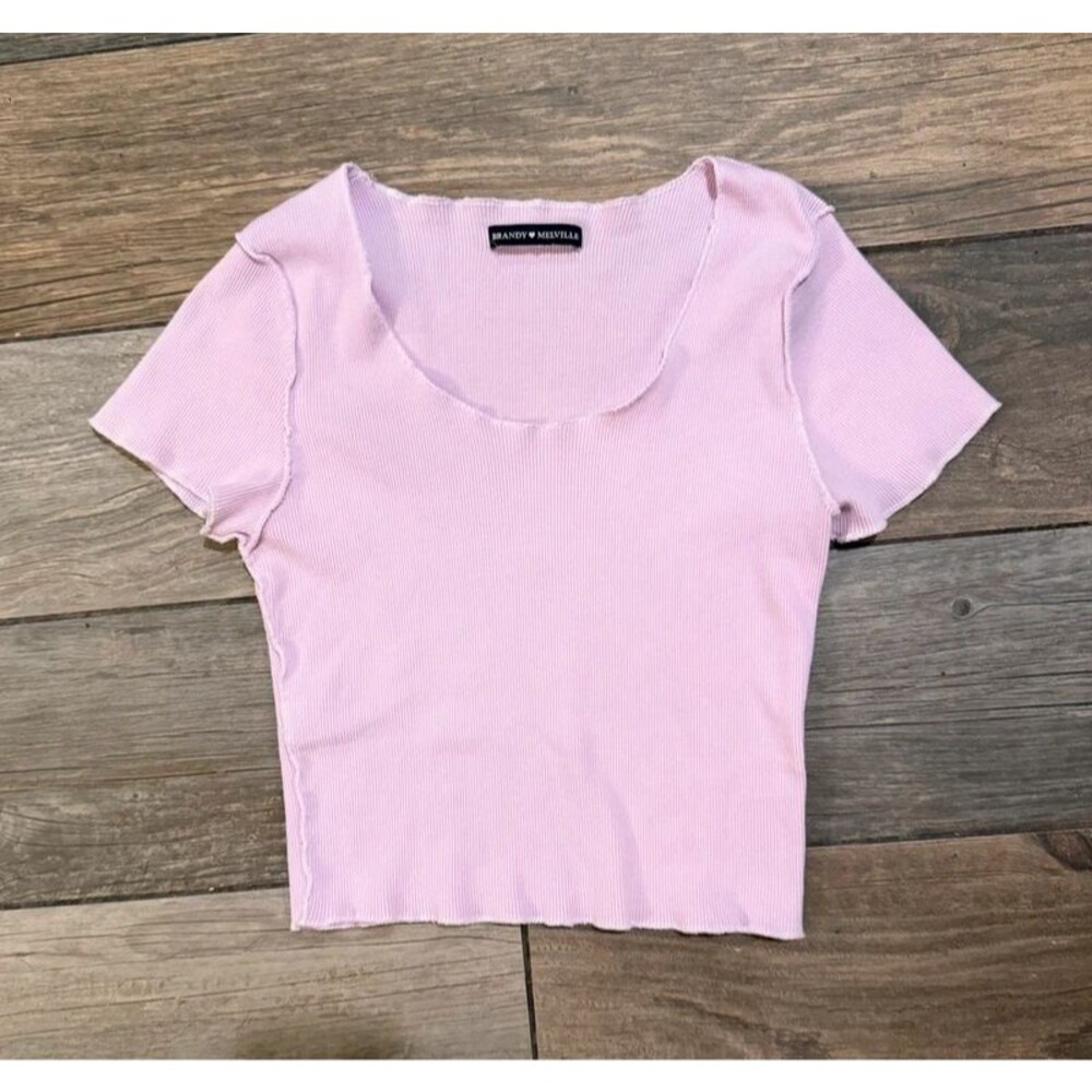 Y2k Brandy Melville Pink Ribbed Top